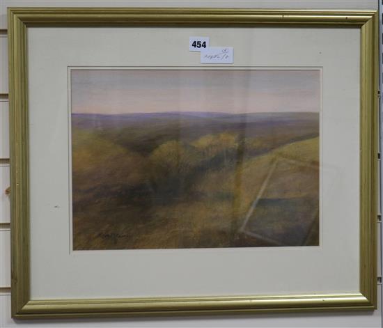 Ken Hildrew (1934-), 5 watercolours and a charcoal sketch, views of Exmoor